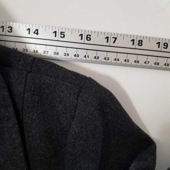 River Island Charcoal Double-Breasted Wool Blend Pea Coat. Size L - Picture 5 of 8